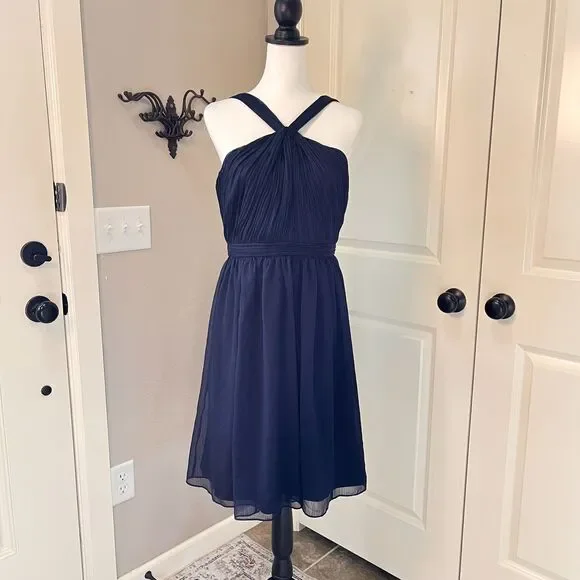 J.Crew Dark Navy Chiffon Dress – Style 56002 – Size 10 - Picture 14 of 14
